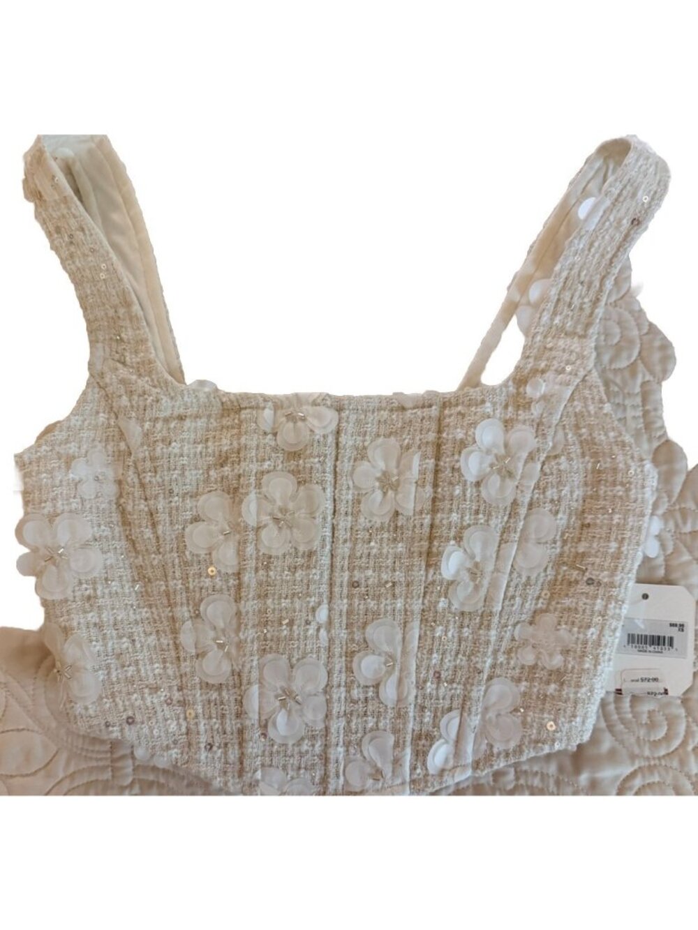 Altar d’state Textured 3D Floral Corset Crop Top size XS NEW W/TAGS - Picture 4 of 7